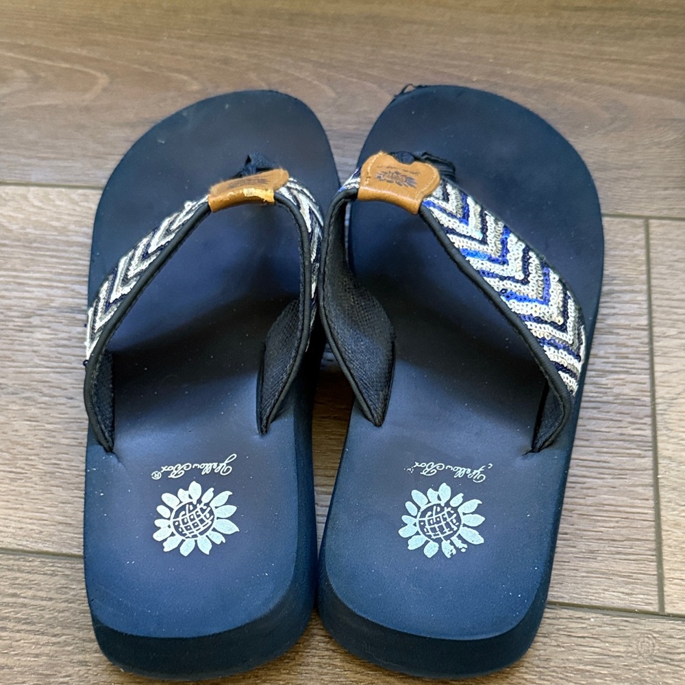 Lot of 4 Yellow Box Flip Flops - Black, Blue, Pink, Turquoise - Picture 5 of 9